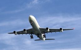 An airplane flying in the sky An airplane flying in the sky