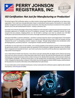 ISO Certification: Not Just for Manufacturing or Production! ISO Certification: Not Just for Manufacturing or Production!