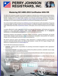 Mastering ISO 14001:2015 Certification with PJR Mastering ISO 14001:2015 Certification with PJR