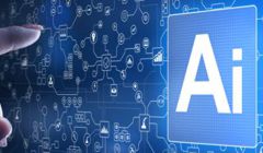 A finger pointing at a button with Ai on it A finger pointing at a button with Ai on it